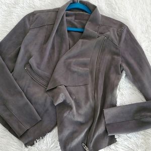 SUEDE BLANK NYC DRAPPED MOTO LIGHTWEIGHT JACKET XS/SMALL